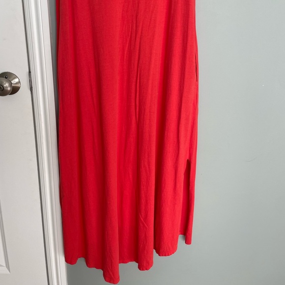 NATURAL LIFE "Hangout" 100% Cotton Orangey Red Oversized Midi Dress XS/S - Picture 9 of 13